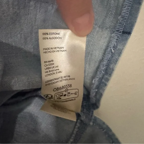 Free People We The Free Jude Denim Pullover Indigo Size Medium - Picture 9 of 11